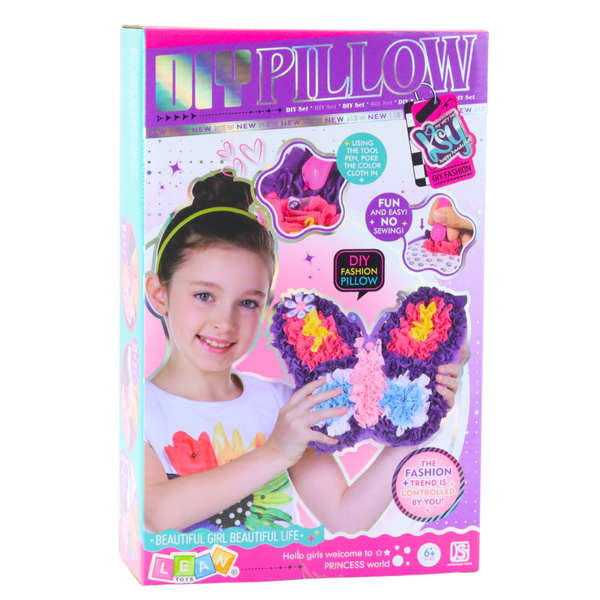 DIY Creative Kit Sewing Pillow Butterfly Embroidery Purple