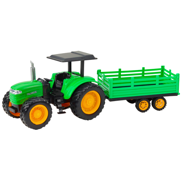 RC Green Remote Controlled Farm Tractor With Trailer