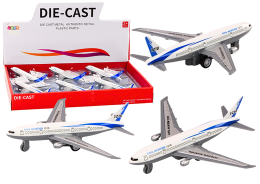 Passagierflugzeug mit Reibungsantrieb, Metall, weiß