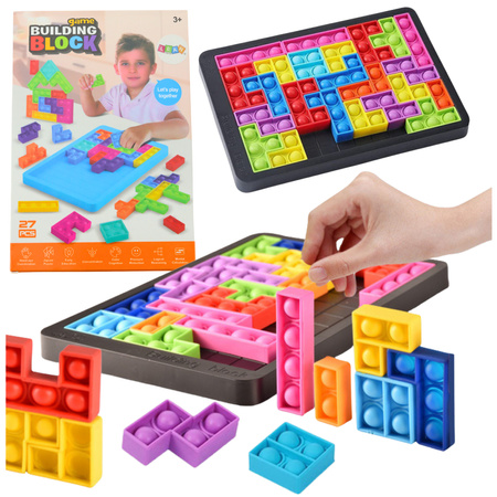 Tetris Pop-It Game Puzzle 3in1 Sensory Colored 27pcs