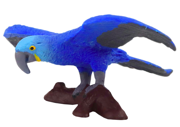 Exotic Bird Figurine Parrot Blue Macaw 8.5 x 8 cm