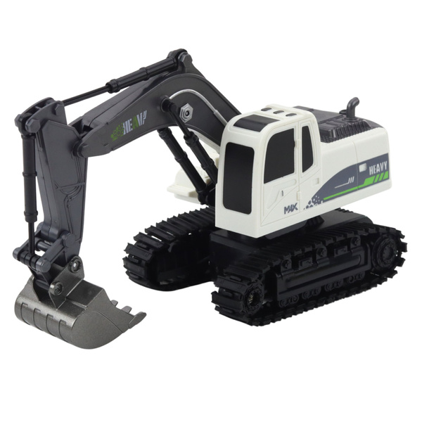 Remote Controlled RC Crawler Excavator Lights Sounds White 1:24