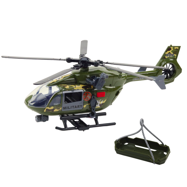 Military Helicopter Military Hook Stretcher Lights Sounds 1:12