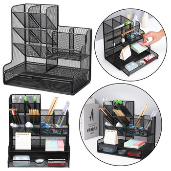 Office Supplies Organizer Container Metal Black