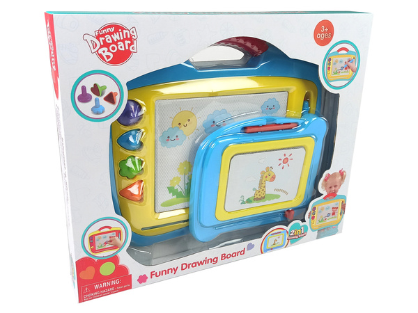 Set of 2 Magnetic Table with Stamps Blue and Yellow