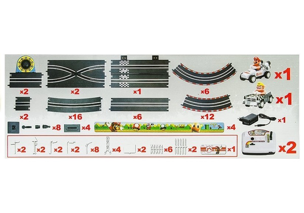 Rennbahn Racing Mario 450cm 2 Autos Autorennbahn Spielzeug Set