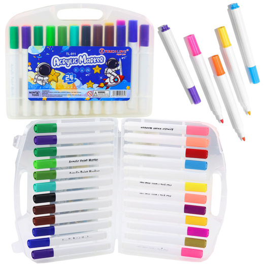 Set of 24 Acrylic Marker Pens in Organizer