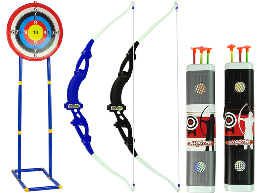 Shooting Set Bow Shield on Stand 134 cm Quiver Pistols