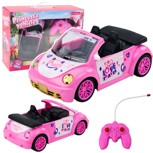 Remote Controlled Car RC Convertible For Dolls Pink