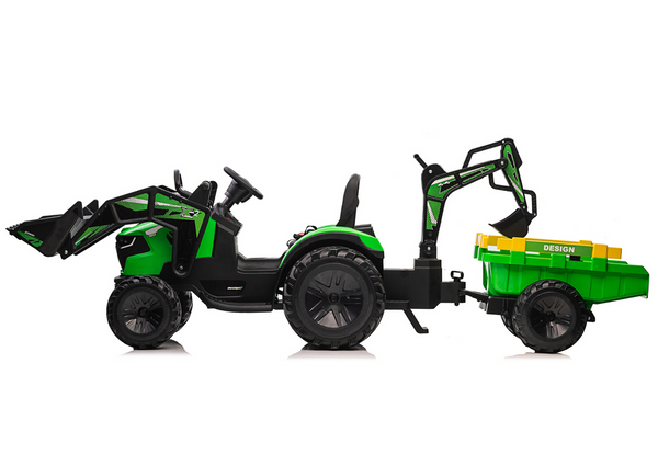 Batteriebetriebener Bagger mit Anhänger SX2068 Grün