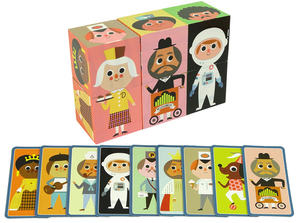 Holzklötze Assemble Characters 6 Piece Puzzle Bunt