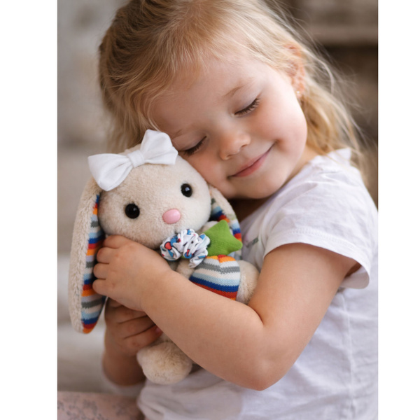 Soft Plush Bunny Music Box Cuddly Toy Mascot Beige