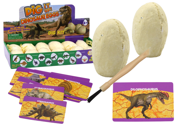 Zestaw Archeologiczny Wykopaliska Dinozaury Jaja Karty 12 Sztuk 