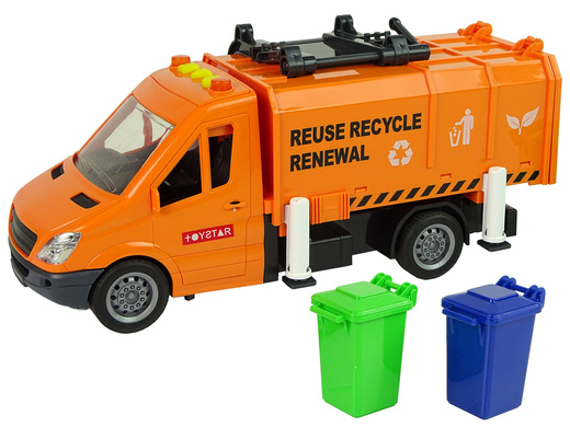 Müllwagen mit Reibungsantrieb Soundeffekte Orange