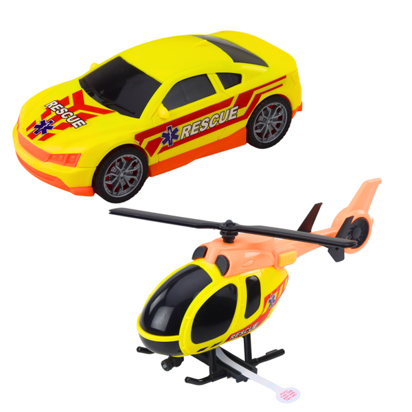 Rettungsset, LKW-Helikopter, Autolichter, Geräusche