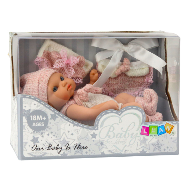 Baby Doll, Pink Outfit, Hat, Bib, 18 cm