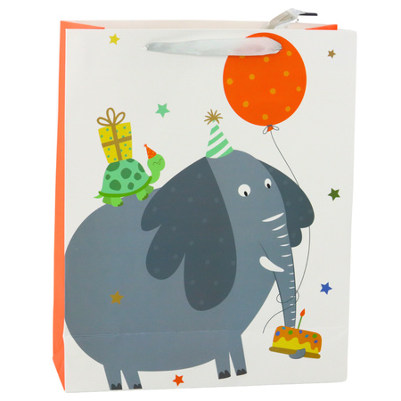 Elephant Birthday Paper Gift Bag 32 x 26 x 12cm