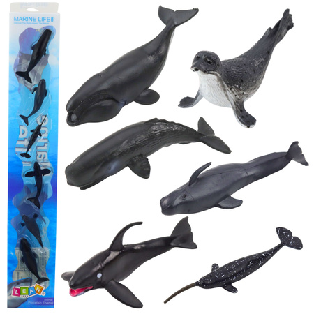 Mini Figurine Set Marine Animals Mammals Killer Whale Photo Dolphin 6-8cm 6pcs