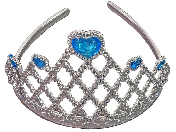 Set für kleine Prinzessin Blaue Krone Karnevalsball + Zubehör.