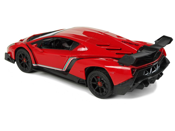 Remote Controlled Lamborghini Veneno Red 2.4 G Pilot Steering Wheel Sound Lights