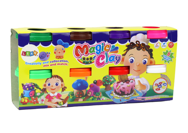 Set of Playdough in a Cup, 8 Pieces, Colorful Molds