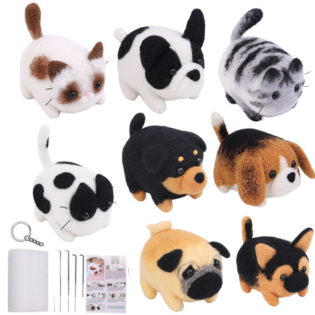 DIY Filzset - Kammgarnwolle Hund Katze Mix