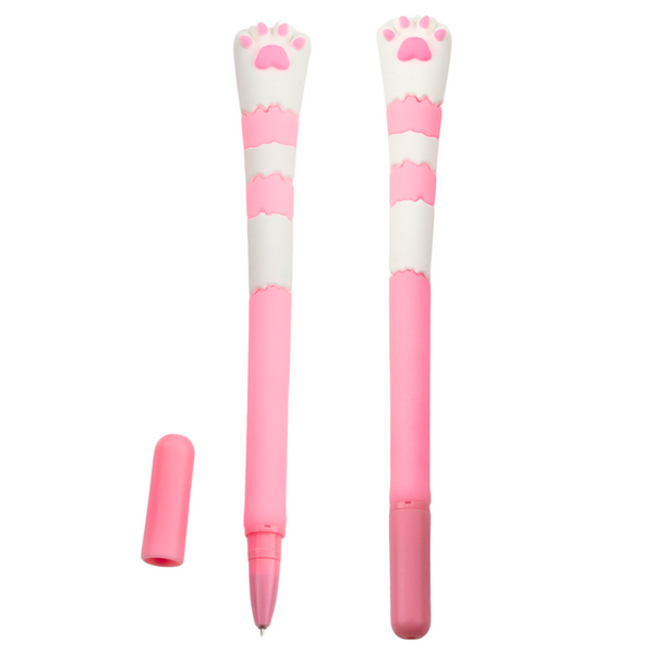 Cat Paw Gel Pen Blue Ink Pink Cap 16.5cm