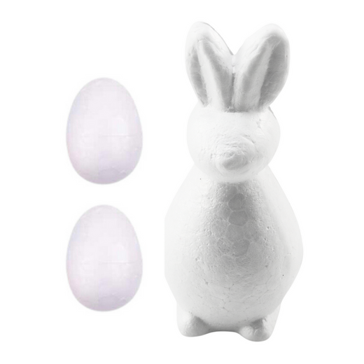Bunny Styrofoam Decorations Painting Kit 2 Eggs Paints