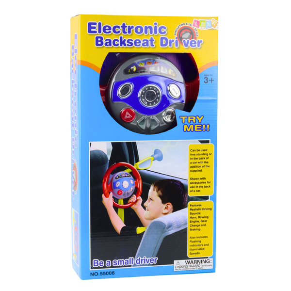 Lenkrad-Autosimulator mit Saugnäpfen für Kinder, Lichter und Geräusche