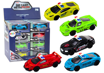 Spielzeugauto Polizei Feder 1:43 Metallantrieb Gummiräder