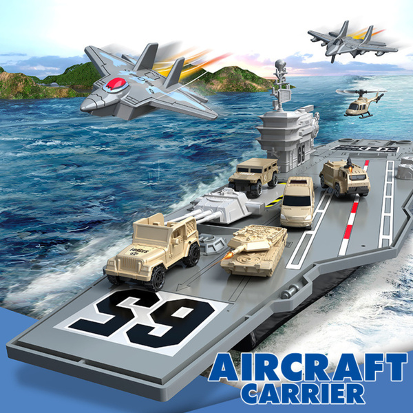 Large Military Aircraft Carrier Fighters Tanks Vehicles 70cm