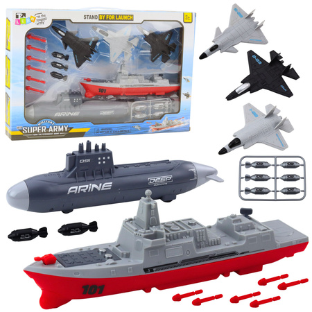 Military Set Ship Submarine Fighters Missiles