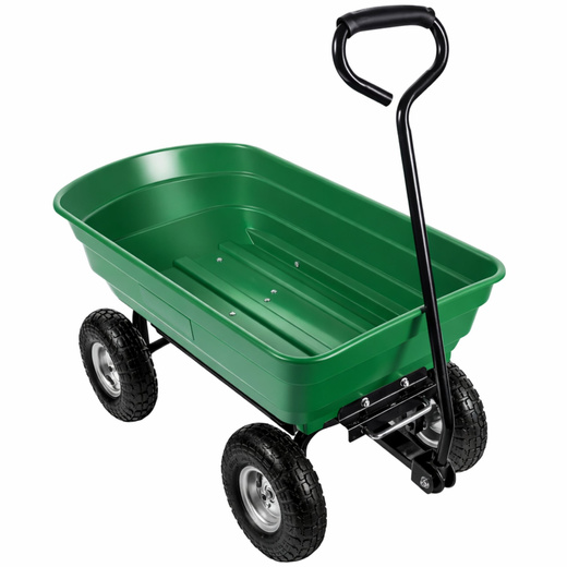 Garden Transport Cart Removable Tilting Tray Green 120 kg