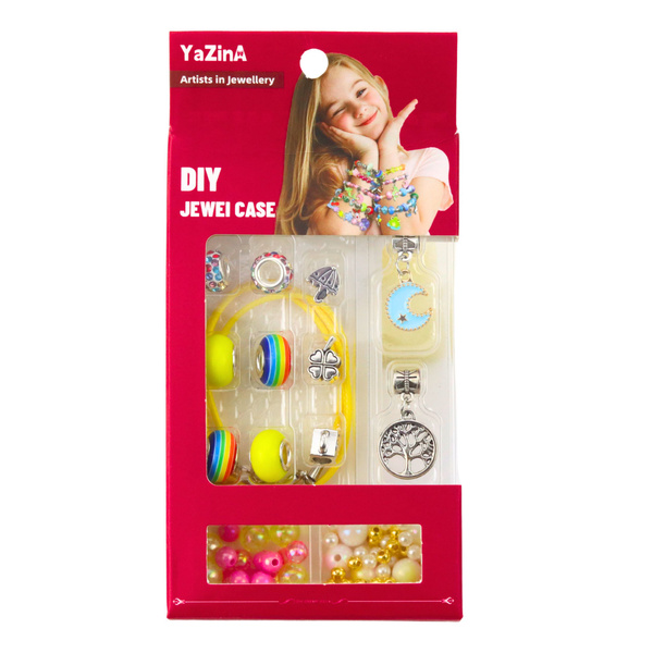 Zestaw DIY Do Robienia Bransoletek Biżuterii Koraliki Zawieszki Mix