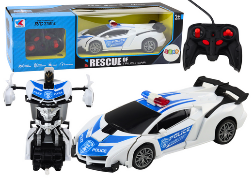 R/C Polizeiauto 2in1 Auto Roboter Sounds Lichter