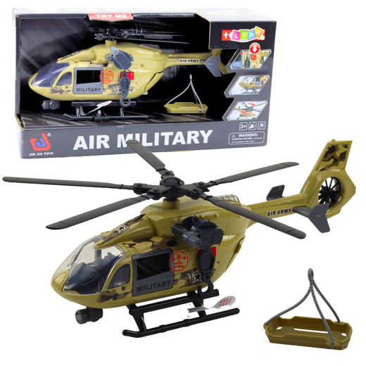 Militärhubschrauber, Militärhaken, Bahre, Lichter, Geräusche, 1:14