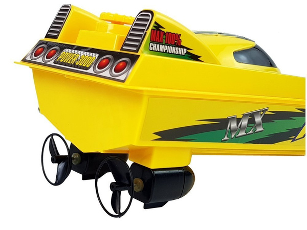 Remote Controlled Speedboat Pilot Rudder 27 Mhz 40 cm Range 40 m Yellow