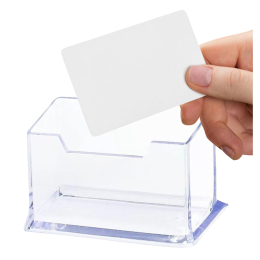 Transparenter Visitenkartenhalter aus Kunststoff, 11 cm