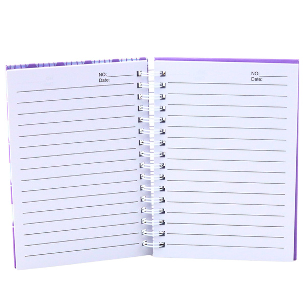 Liniertes Notizbuch mit holografischen Muscheln, Lila, A6, 80 Blatt