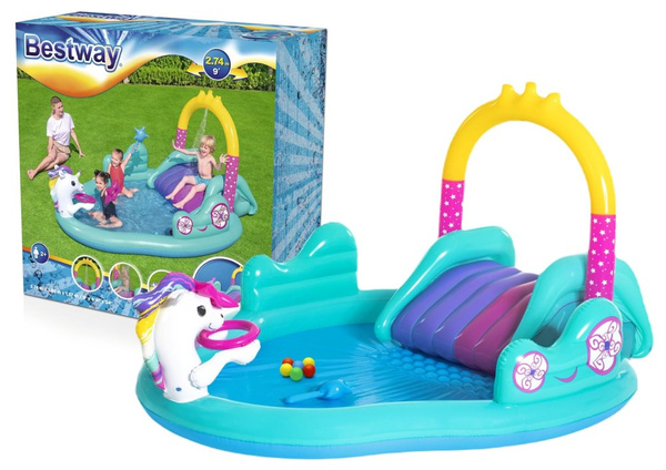 Aufblasbarer Einhorn-Spielplatz 274 x 198 x 137 cm Bestway 53097