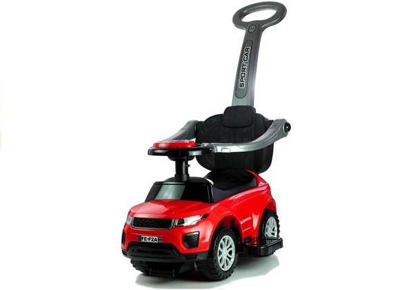 614W Toddlers Ride On Push Along with Parent Handle - Red