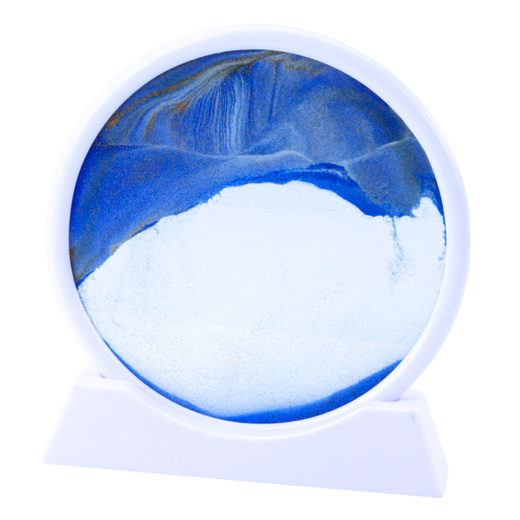 3D-Bild Treibsand Blau Dekoration 360° Weiß