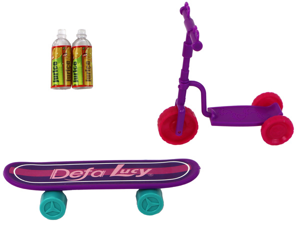 Lucy Doll Set Rosa Roller-Skateboard-Helme