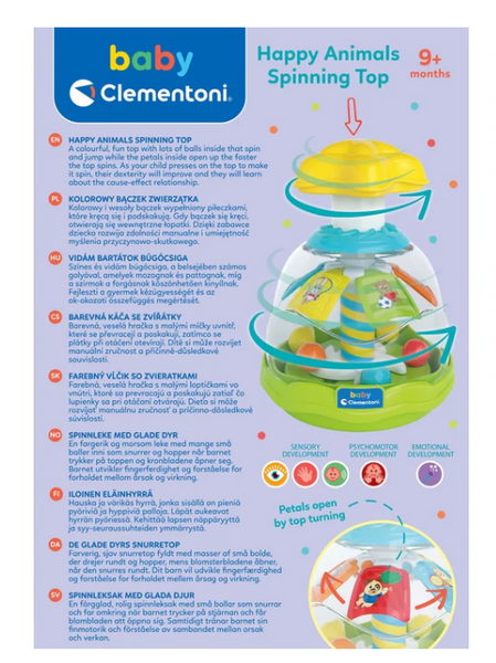 Colorful Animal Spinner with Balls Clementoni 17945