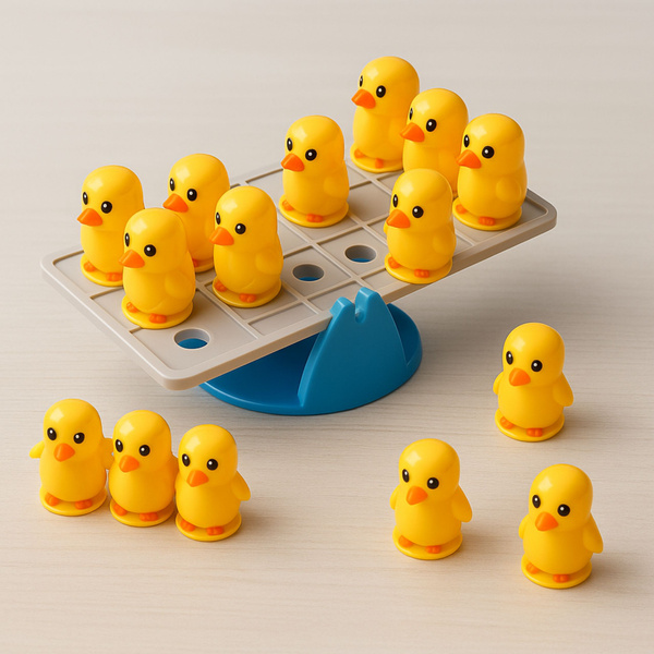 Educational Skill Game For Children Balancing Ducklings