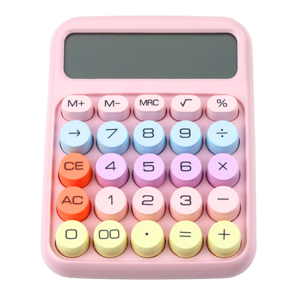 12-stelliger batteriebetriebener Schul- und Bürorechner KK-816 Pink