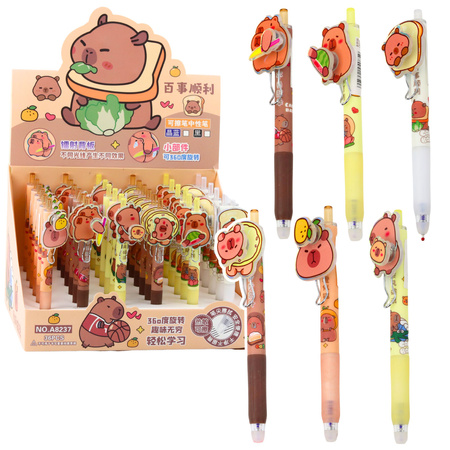 Capybara Gelstift mit rotierendem Element, blaue Tinte, 14,5 cm, Mix