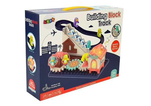 Set of blocks with a Slide Penguins Gears on Batteries