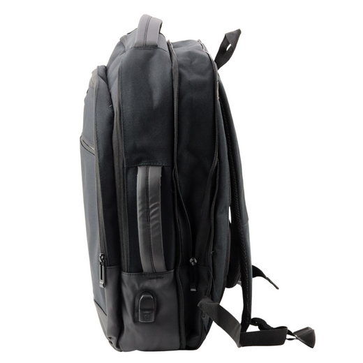 Business Rucksack USB Laptopfach Schwarz 16L 45cm