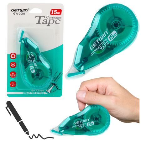 Correction Tape Mouse School Office 15m x 5mm Green
